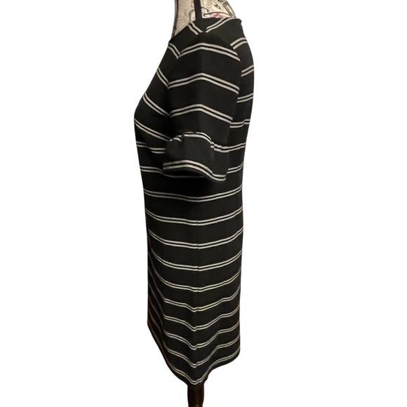 LOFT Black and White Striped Mini Dress - Picture 2 of 8